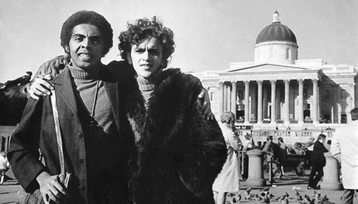 Caetano Veloso e Gilberto Gil foram obrigados a se exilar para Londres em 1969. (Foto:Reprodução)